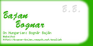 bajan bognar business card